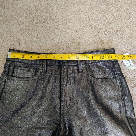 Woman's Jeans Black Denum Metallic Finish size 0 - Picture 3 of 9